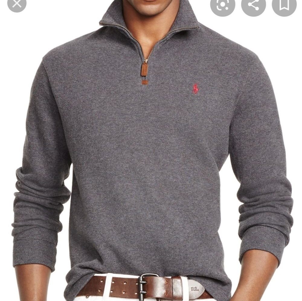 POLO RALPH LAUREN French-rib half zip pull…
